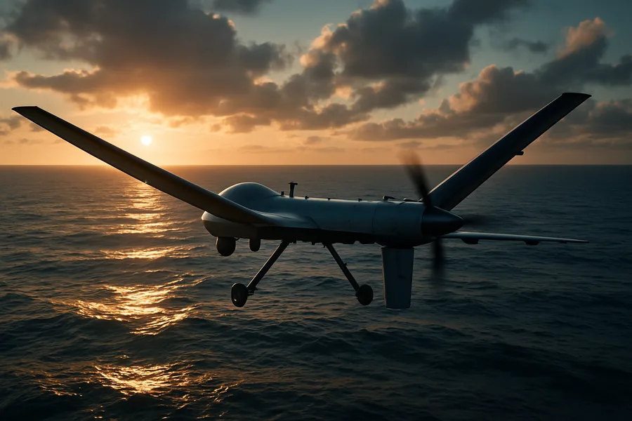 Long Range Drone Over Ocean Drone Wallpaper  3 4K