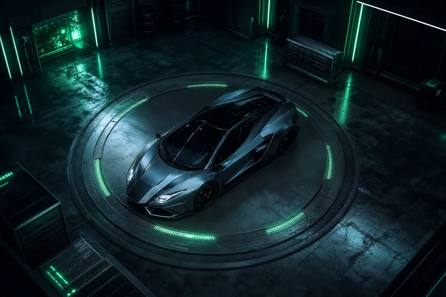 Luxury Supercar In Cyberpunk Garage Cars Wallpaper  3 4K
