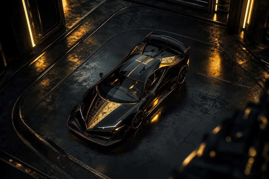 Luxury Supercar In Cyberpunk Garage Cars Wallpaper  3 4K