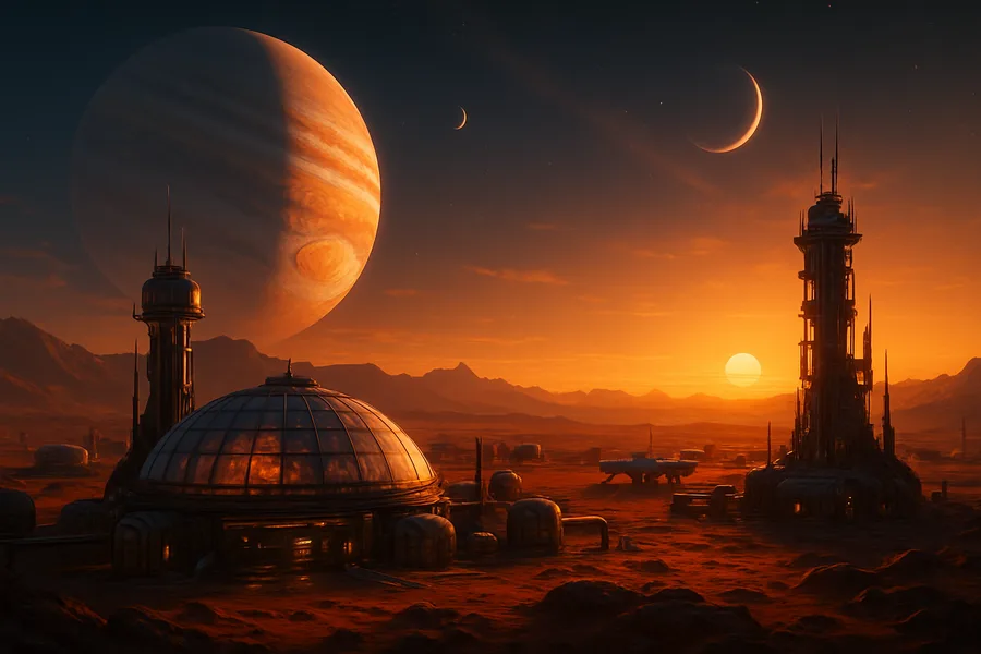 Mars Colony At Sunset Space Wallpaper  4 4K