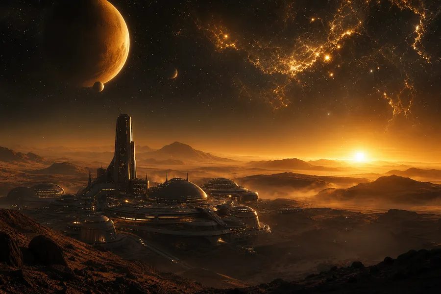 Mars Colony At Sunset Space Wallpaper  4 4K