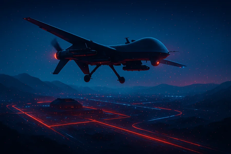 Military Drone Flying Over Mountains Military Wallpaper  18 4K