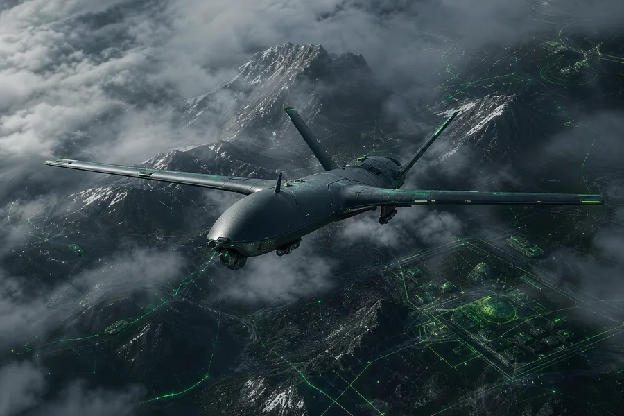 Military Drone Flying Over Mountains Military Wallpaper  2 4K