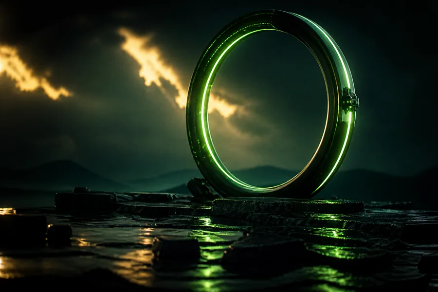 Minimal Dark Neon Ring Amoled Wallpaper  2 4K