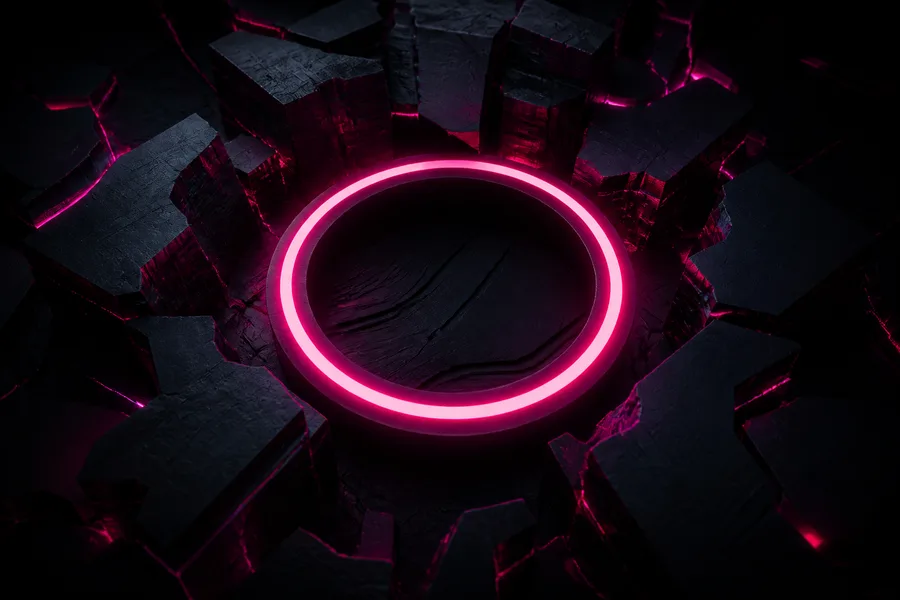 Minimal Dark Neon Ring Amoled Wallpaper  2 4K