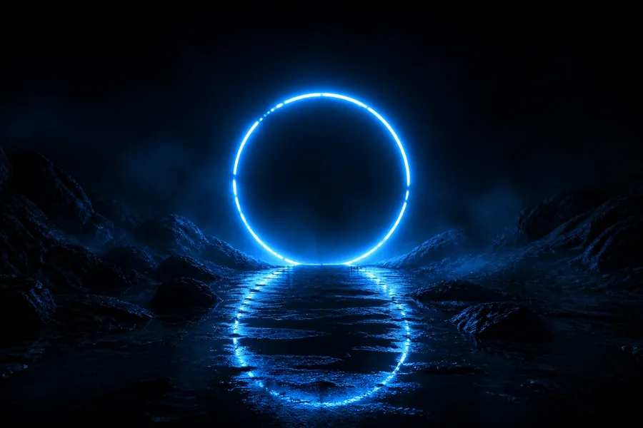 Minimal Dark Neon Ring Amoled Wallpaper  2 4K