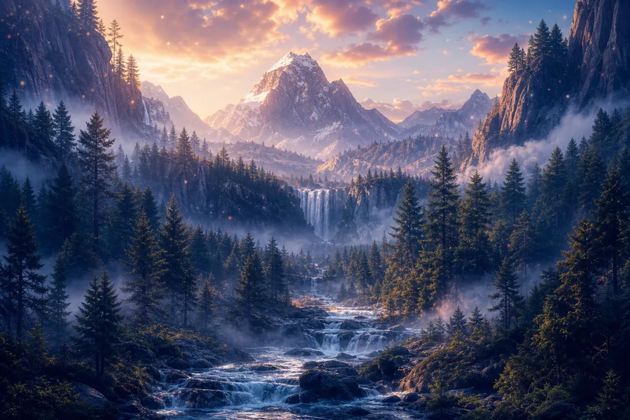 Misty Pine Forest Nature Wallpaper  7 4K