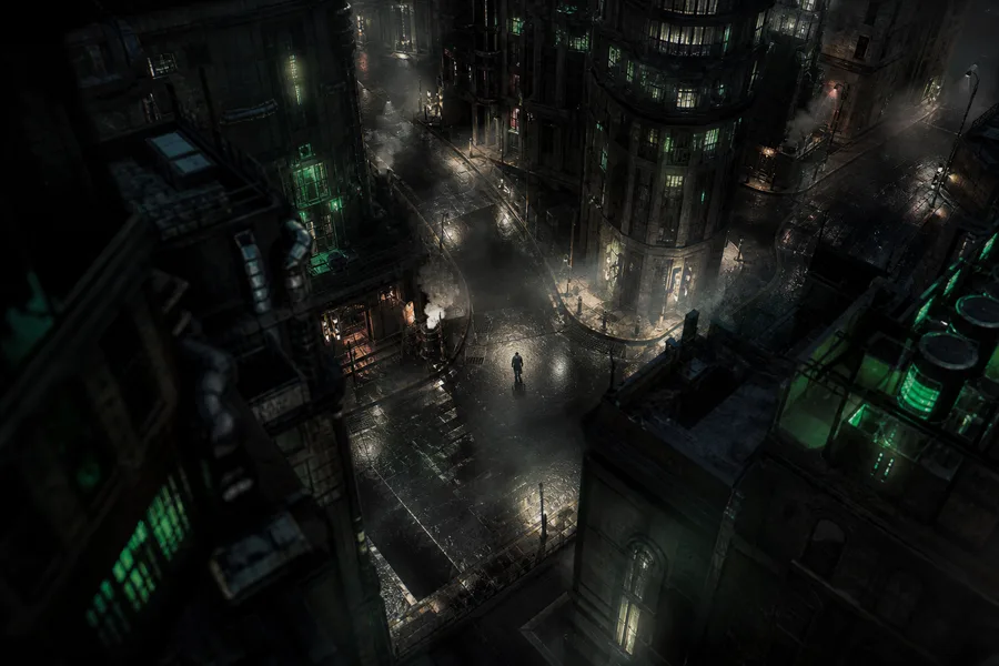 Mysterious Noir City Street With Rain And Dramatic Lighting Movie Wallpaper  4 4K