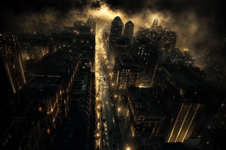 Mysterious Noir City Street With Rain And Dramatic Lighting Movie Wallpaper  4 4K
