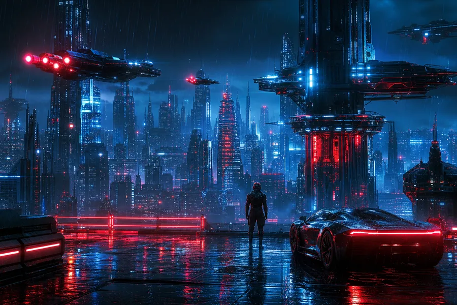 Neon Cyberpunk City In Rain Cyberpunk Wallpaper  1 4K