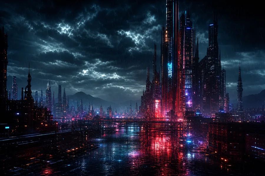 Neon Cyberpunk City In Rain Cyberpunk Wallpaper  1 4K