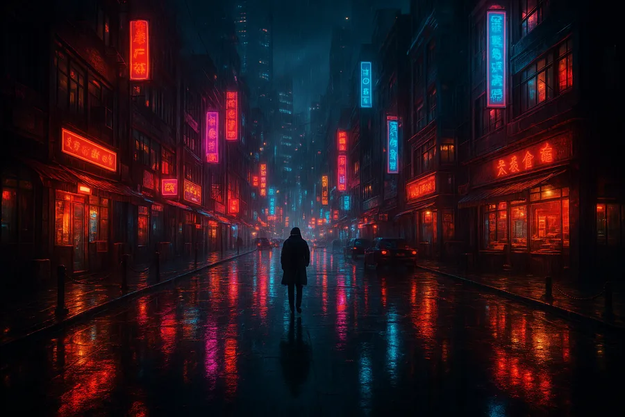 Neon Cyberpunk City In Rain Cyberpunk Wallpaper  1 4K