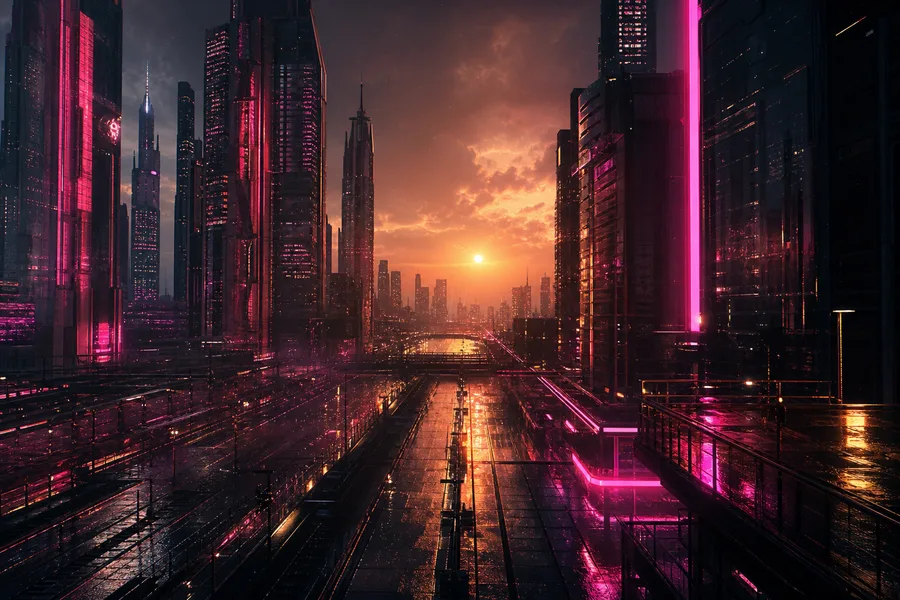 Neon Cyberpunk City In Rain Cyberpunk Wallpaper  1 4K