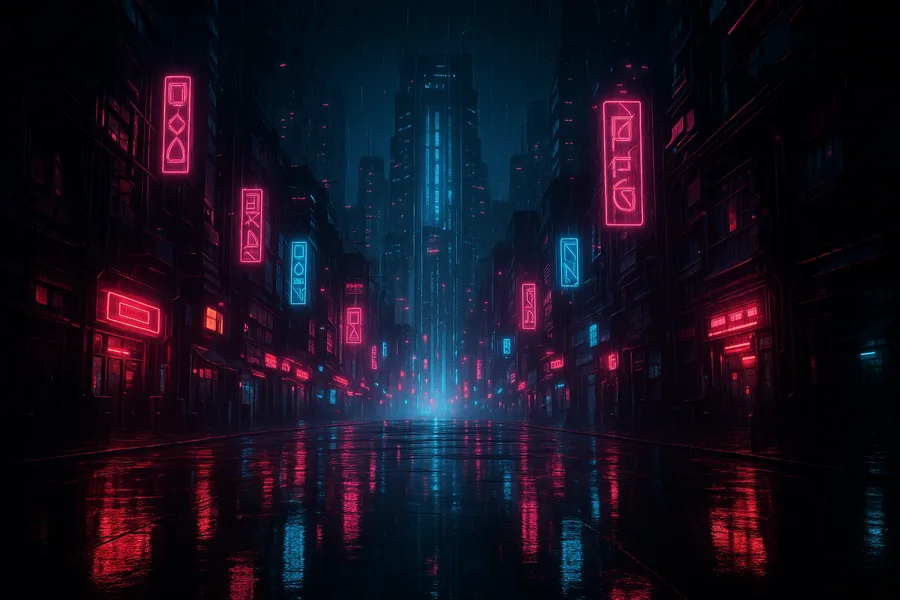 Neon Cyberpunk City In Rain Cyberpunk Wallpaper  1 4K