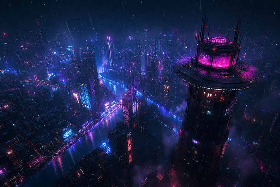 Neon Cyberpunk City In Rain Cyberpunk Wallpaper  1 4K