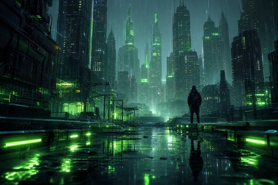 Neon Cyberpunk City In Rain Cyberpunk Wallpaper  1 4K