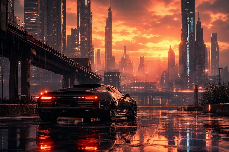 Neon Cyberpunk City In Rain Cyberpunk Wallpaper  1 4K