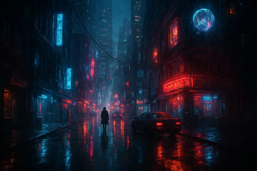 Neon Cyberpunk City In Rain Cyberpunk Wallpaper  1 4K