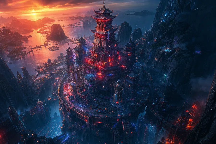 Neon Cyberpunk City In Rain Fantasy Wallpaper  1 4K