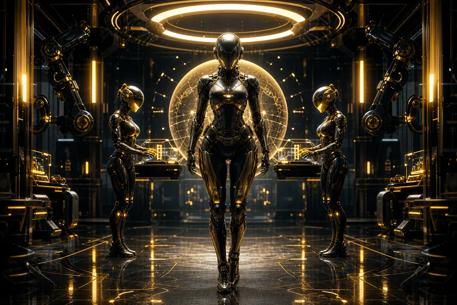 Neon Cyberpunk City In Rain Female-Androids Wallpaper  1 4K