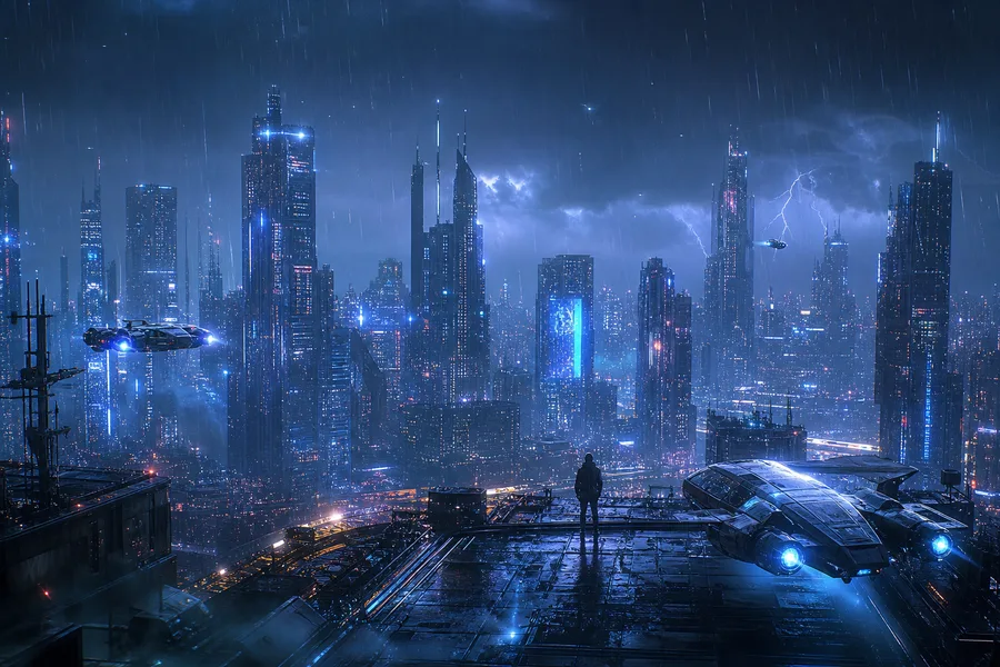 Neon Cyberpunk City In Rain Hamster-Robotics Wallpaper  1 4K