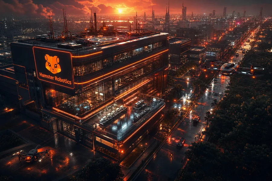 Neon Cyberpunk City In Rain Hamster-Robotics Wallpaper  1 4K