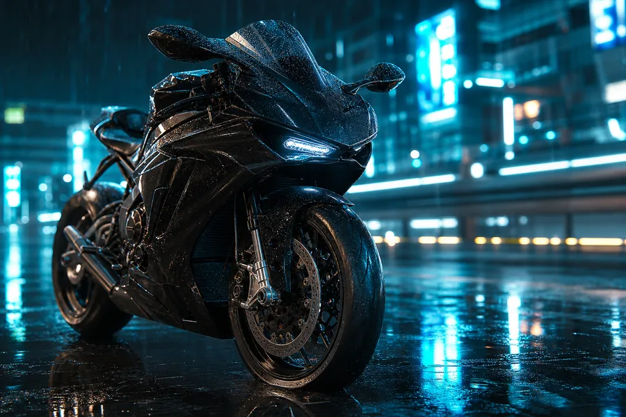 Neon Cyberpunk City In Rain Motorcycles Wallpaper  1 4K