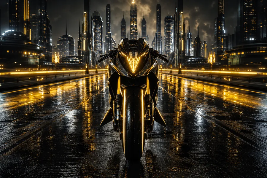 Neon Motorcycle In Cyberpunk City Cyberpunk Wallpaper  7 4K