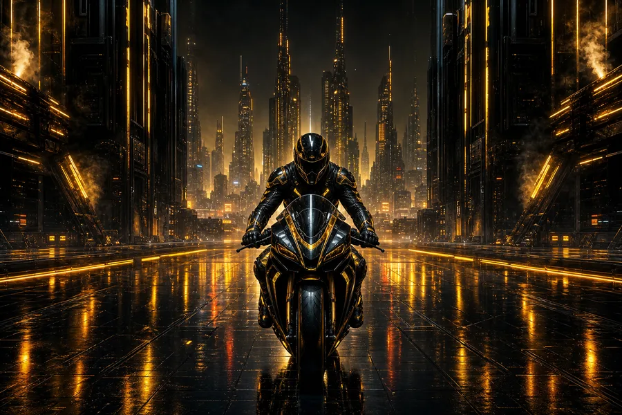 Neon Motorcycle In Cyberpunk City Cyberpunk Wallpaper  7 4K