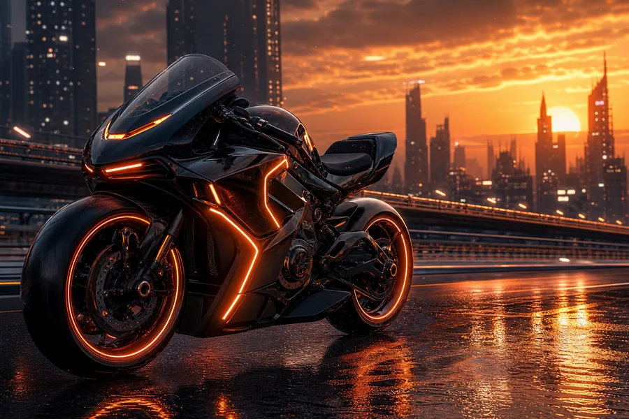 Neon Motorcycle In Cyberpunk City Motorcycles Wallpaper  7 4K