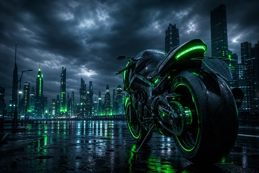Neon Motorcycle In Cyberpunk City Motorcycles Wallpaper  7 4K