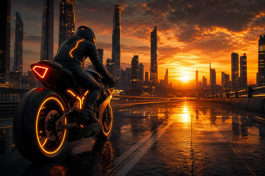 Neon Motorcycle In Cyberpunk City Motorcycles Wallpaper  7 4K