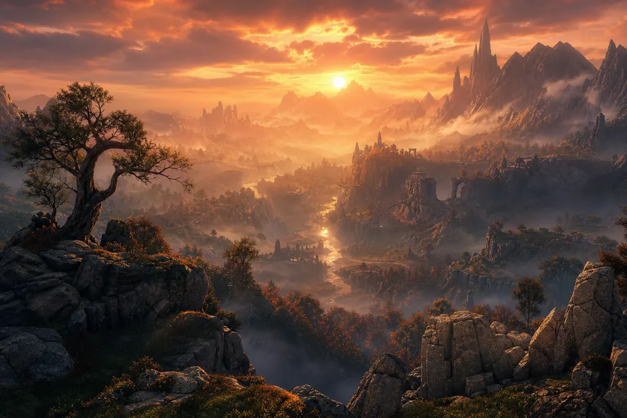 Open World Fantasy Landscape Game Style Gaming Wallpaper  18 4K