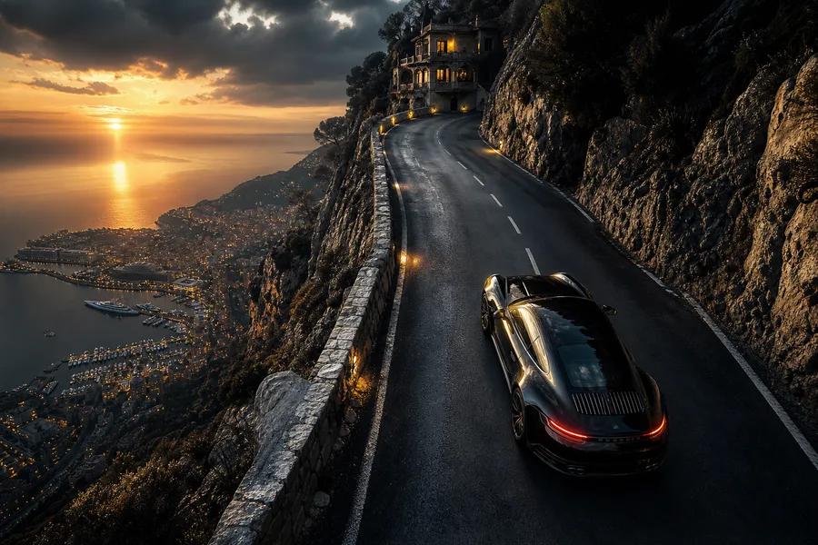Porsche 911 On Mountain Road Sunset Cars Wallpaper  4 4K