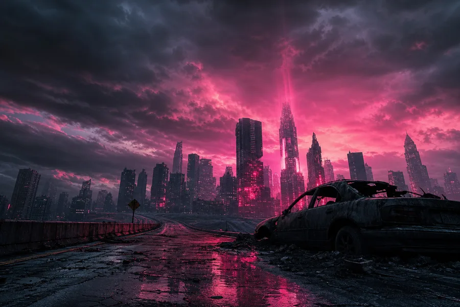 Post Apocalyptic City Skyline Movie Style Movie Wallpaper  6 4K