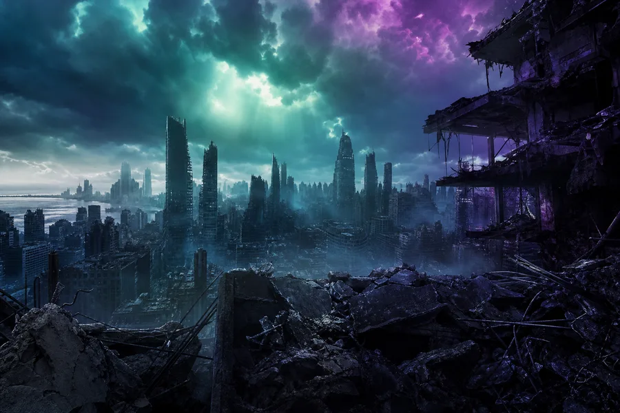 Post Apocalyptic City Skyline Movie Style Movie Wallpaper  6 4K