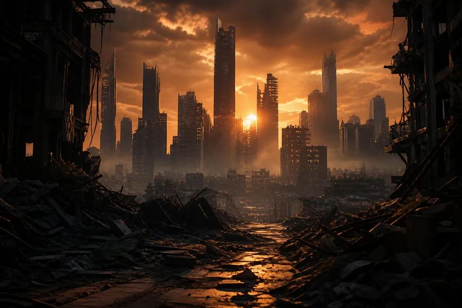 Post Apocalyptic City Skyline Movie Style Movie Wallpaper  6 4K
