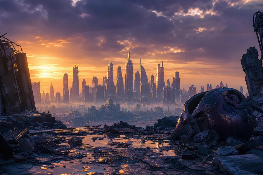 Post Apocalyptic City Skyline Movie Style Movie Wallpaper  6 4K