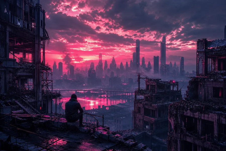 Post Apocalyptic City Skyline Movie Style Movie Wallpaper  6 4K