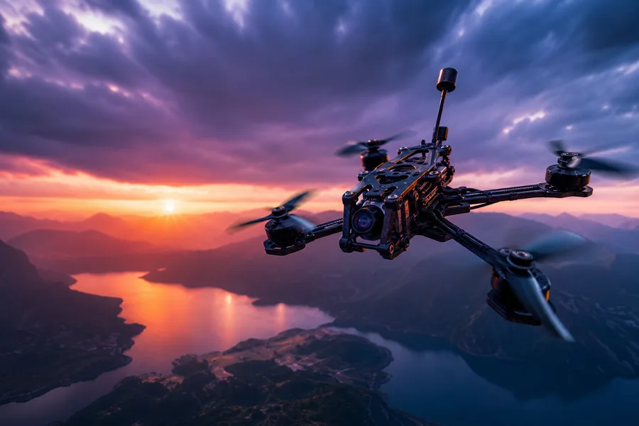 Professional Filming Drone In Golden Hour Drone Wallpaper  8 4K
