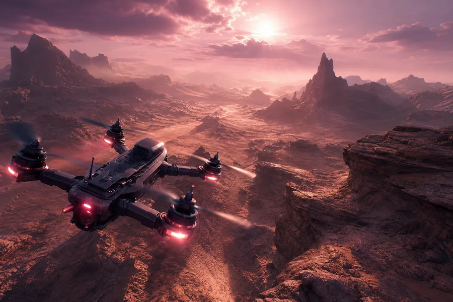 Quadcopter Flying Over Desert Drone Wallpaper  5 4K