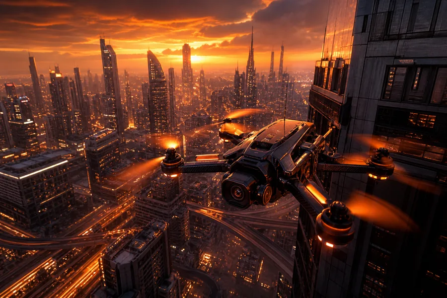 Racing Drone Neon City Drone Wallpaper  2 4K