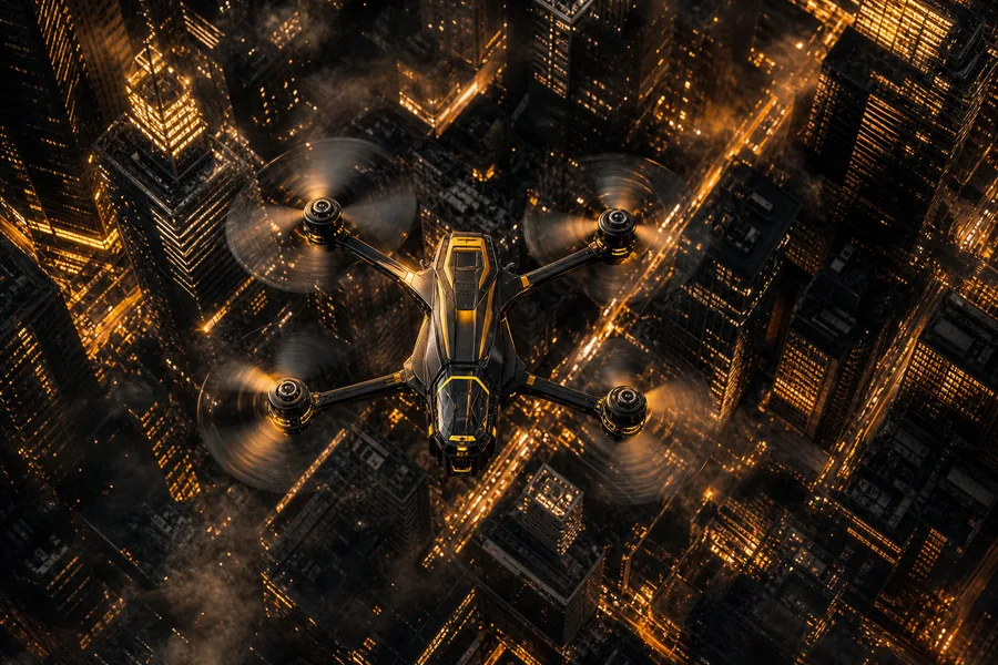 Racing Drone Neon City Drone Wallpaper  2 4K