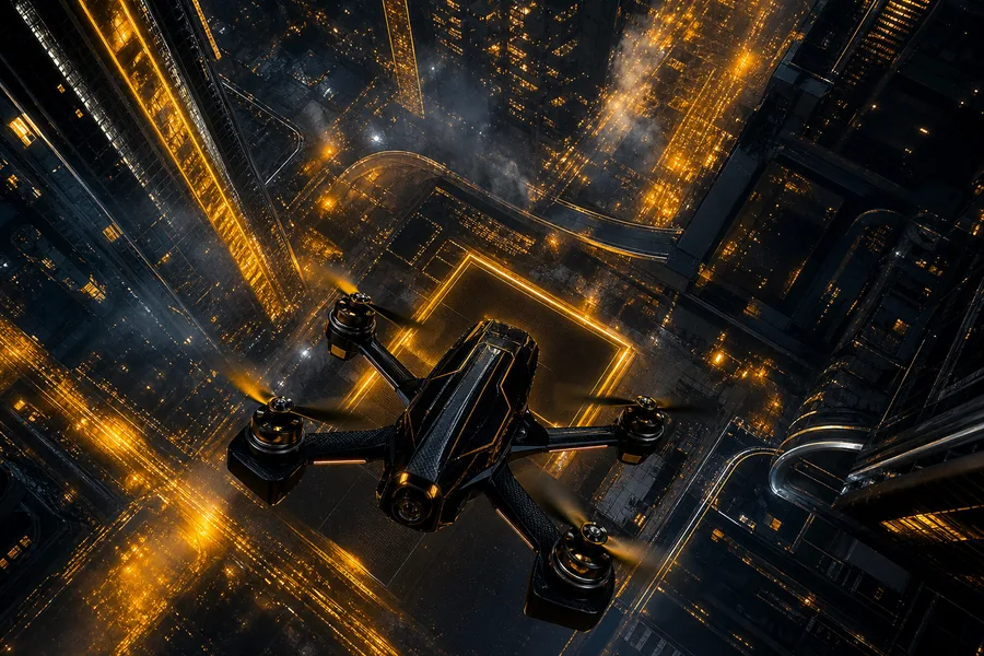 Racing Drone Neon City Drone Wallpaper  2 4K