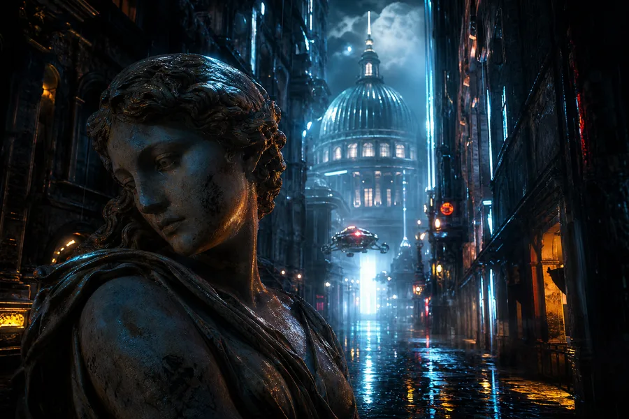 Rainy Neon Alley With Reflections Art Wallpaper  4 4K