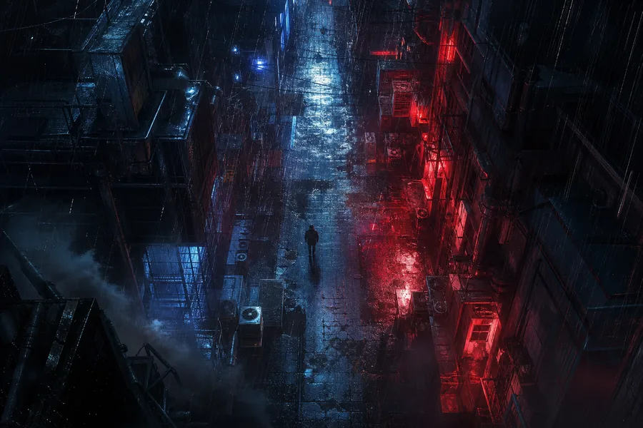 Rainy Neon Alley With Reflections Cyberpunk Wallpaper  4 4K