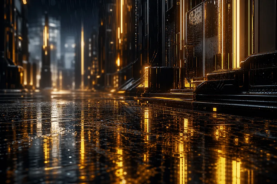 Rainy Neon Alley With Reflections Cyberpunk Wallpaper  4 4K