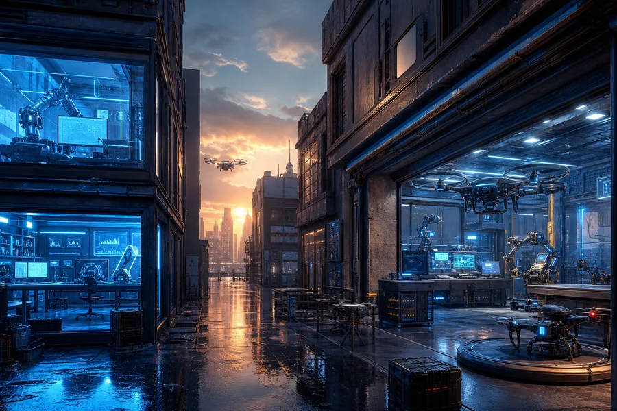 Rainy Neon Alley With Reflections Hamster-Robotics Wallpaper  4 4K