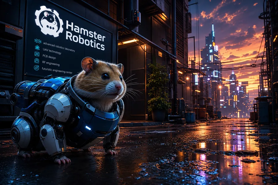 Rainy Neon Alley With Reflections Hamster-Robotics Wallpaper  4 4K
