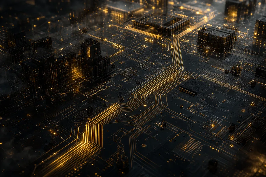 Rainy Neon Alley With Reflections Pcb-Design Wallpaper  4 4K